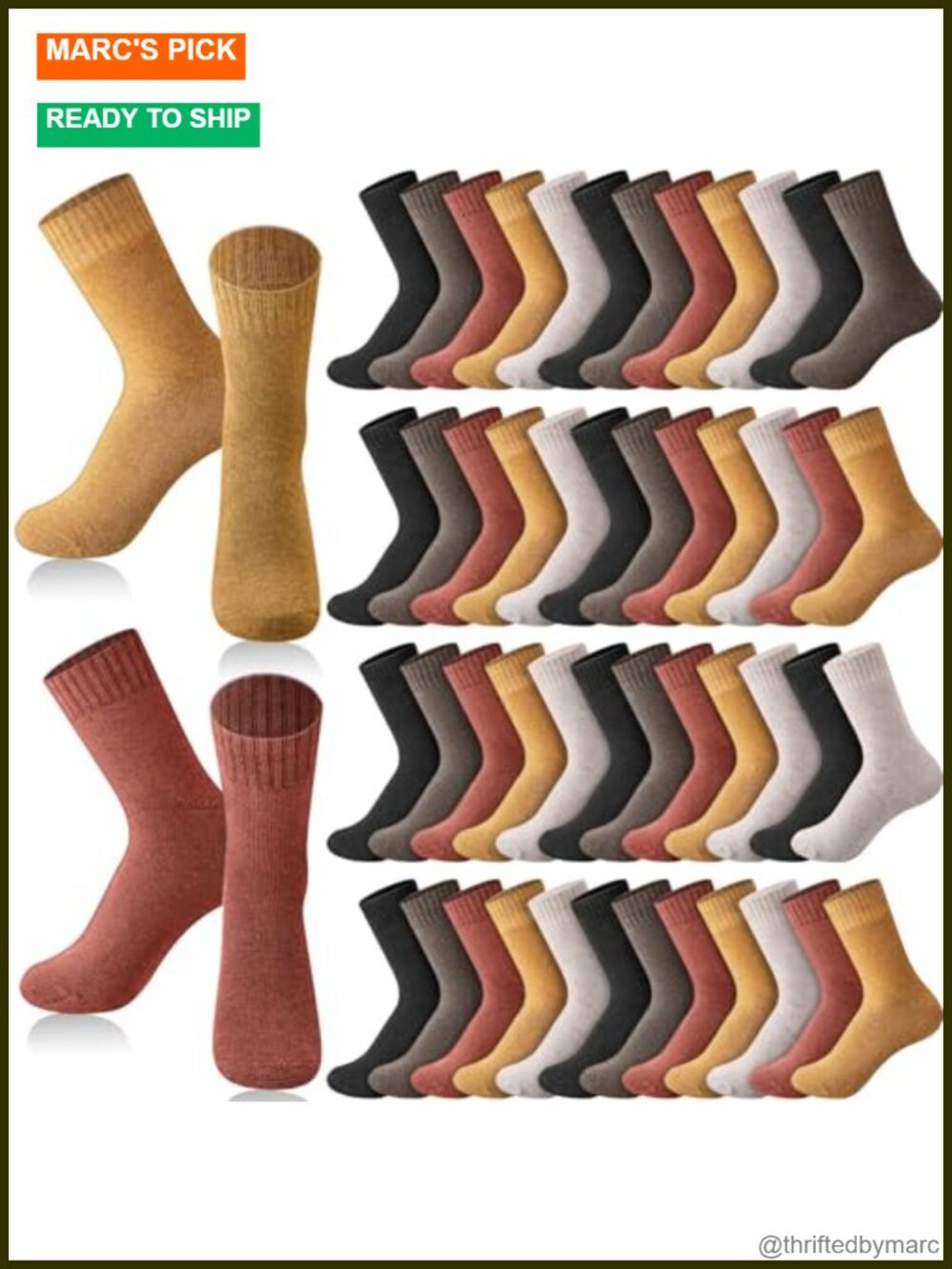 Wool Blend Thermal Socks Crew Slouch 50 Pairs Warm Winter